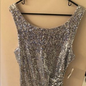 Bisou Bisou Silver sequin dress
